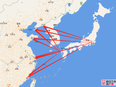 日本離中國哪個城市最近